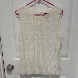 Liz Claiborne Lace Sleeveless Blouse - White